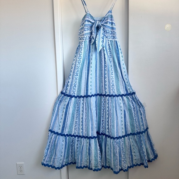 Tori Richard Borderline Zuri Blue Patterned
Cotton Maxi Dress NWT - Picture 11 of 13